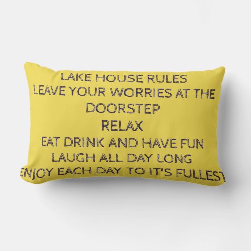 LAKE HOUSE RULES PILLOW