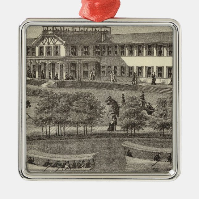 Lake House, Spring Lake, NJ Metal Ornament (Front)