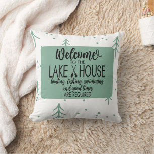 Lake House Themed Throw Pillow