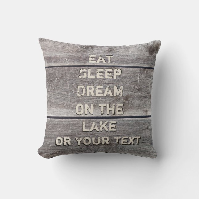 Lake House Throw Pillows with Your Text (Front)