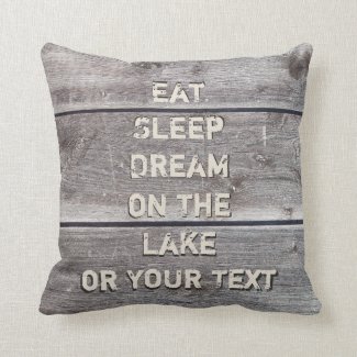 Lake House Throw Pillows with Your Text