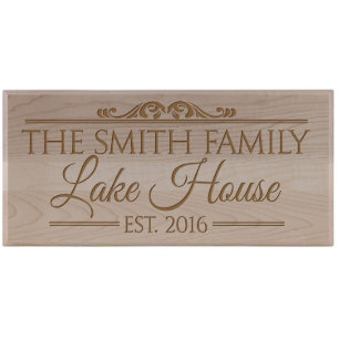 Lake House Traditional Maple Wooden Wall Sign