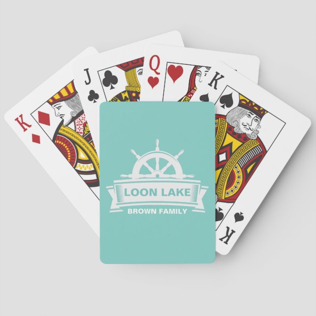Lake House Vacation Family Name Poker Cards (Back)