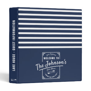 Lake House Vacation Rental Guest Information 3 Ring Binder