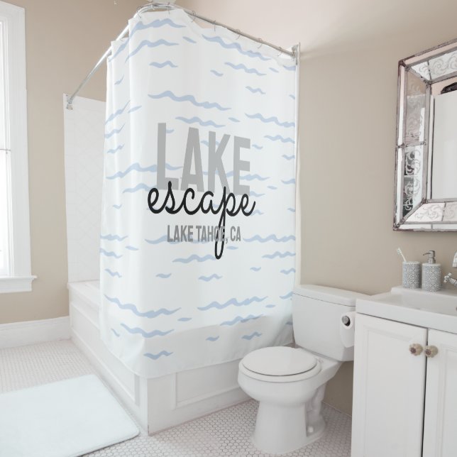 Lake House Vacation Rental -  Shower Curtain (In Situ)