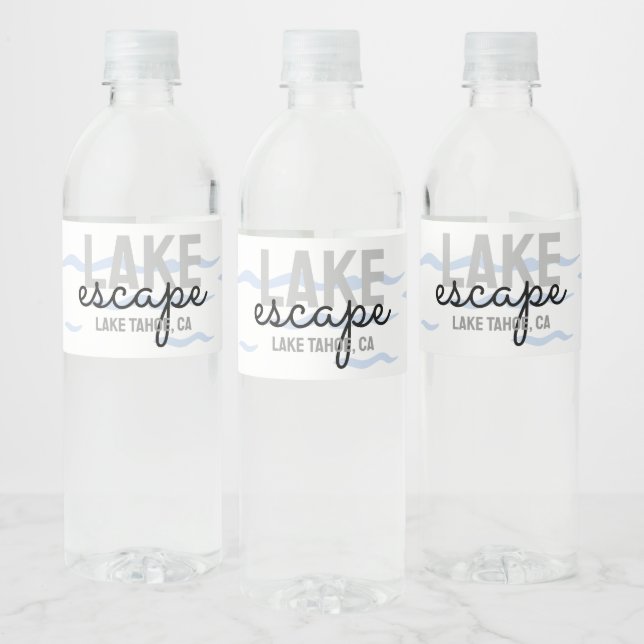 Lake House Vacation Rental Welcome Gift -  Water Bottle Label (Bottles)