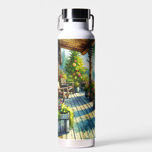 Lake House View Deck over looking the Bay Water Bottle