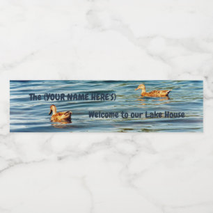 Lake House Water Bottle Label