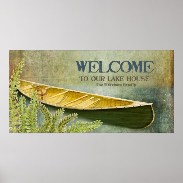 Lake House Welcome Personalized Family Name Poster (Front)