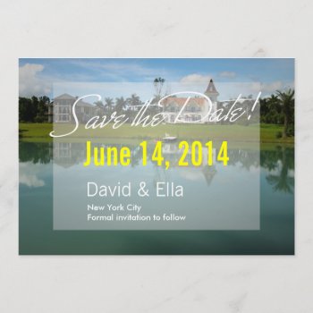 Lake House With Dock Save The Date Announcement by fotoplus at Zazzle