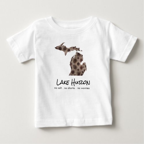 Lake Huron _ humor _ Petoskey stone design Baby T_Shirt