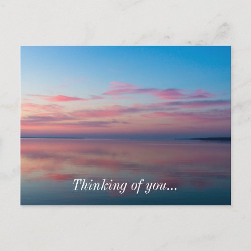 Lake Huron Pink Sunrise Thinking Of You Postcard