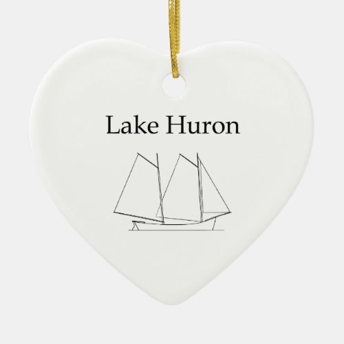 Lake Huron Sailboat Ceramic Ornament