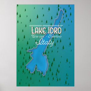 Lake Idro Italy travel poster