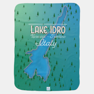 Lake Idro Italy travel poster Baby Blanket