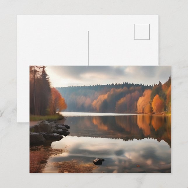 Lake in autumn time postcard (Front/Back)
