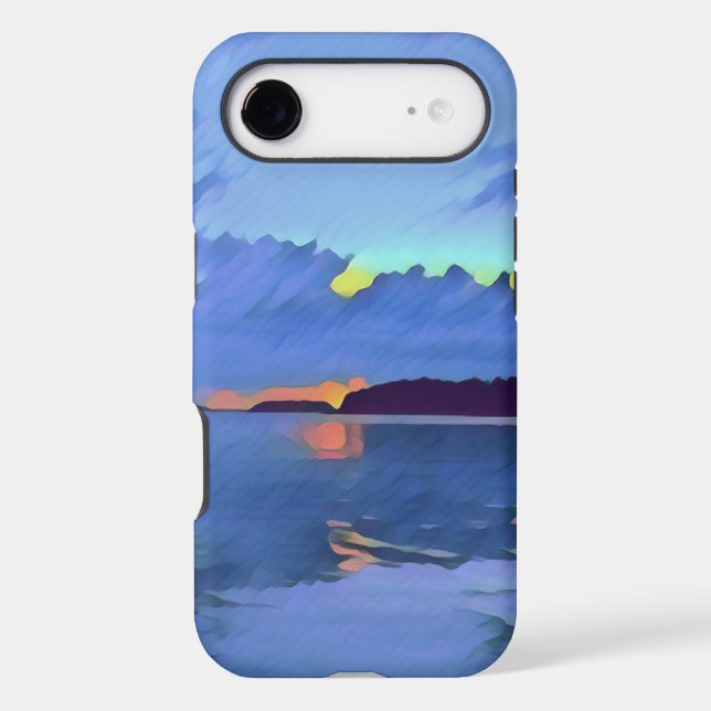 Lake in evening light iPhone case (Back)