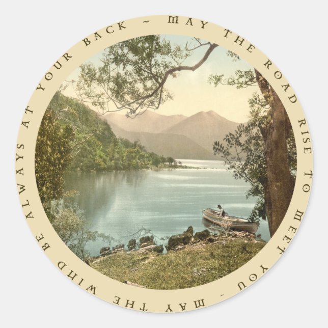 Lake in Kerry Ireland with Irish Proverb Sticker (Front)