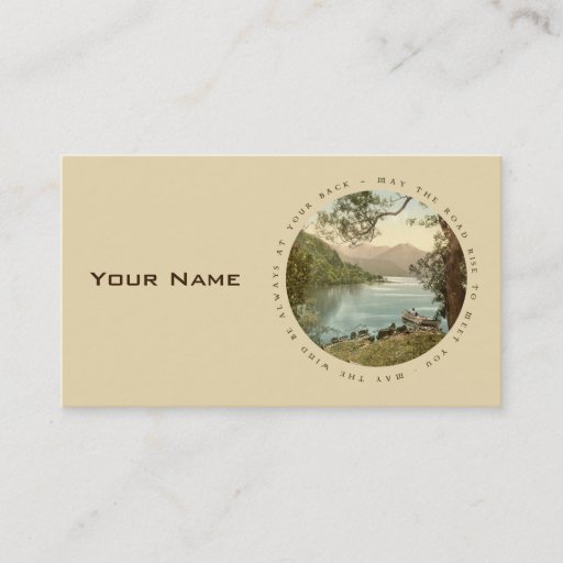 Customizable Lake in Kerry Ireland with Proverb Business Card