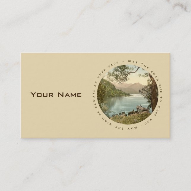Lake in Kerry Ireland with Proverb Business Card (Front)