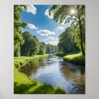 Lake in the forest poster