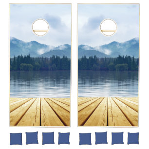 Lake in the Mountains Cornhole Set