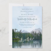 Lake In The Mountains Our Adventure Begins Wedding Invitation | Zazzle