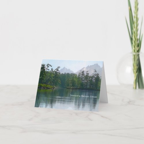 Lake in the mountains rustic nature landscape card