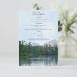Lake in the mountains rustic wedding enclosure card