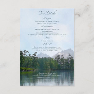 Lake in the mountains rustic wedding enclosure card