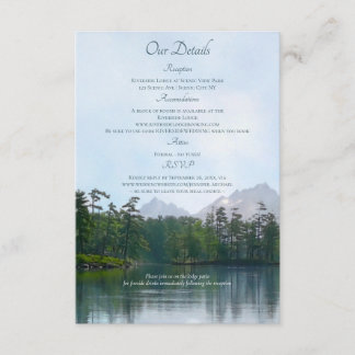 Lake in the mountains rustic wedding enclosure card