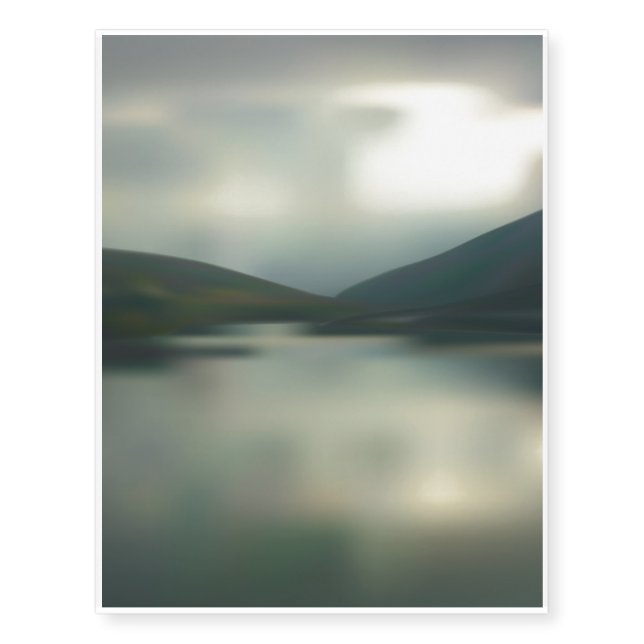 Lake in the mountains temporary tattoos (Front)