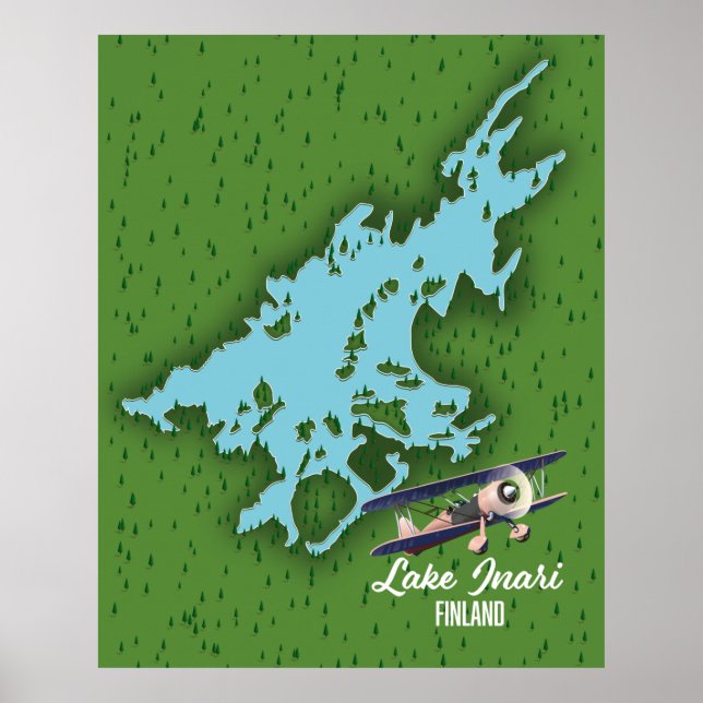 Lake Inari Finland map Poster (Front)
