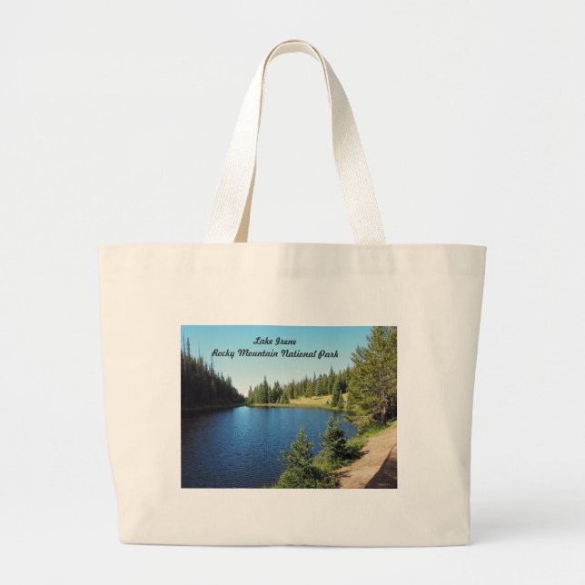 lake irene in Rocky Mountain National Park Large Tote Bag (Front)