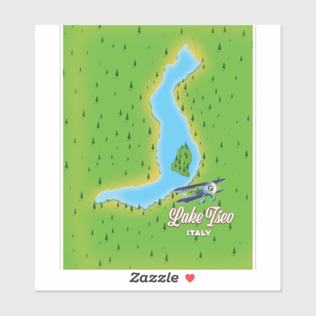 Lake Iseo Italy map Sticker (Sheet)