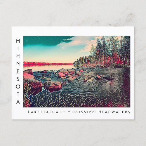 Lake Itasca Mississippi Headwaters MN Postcard