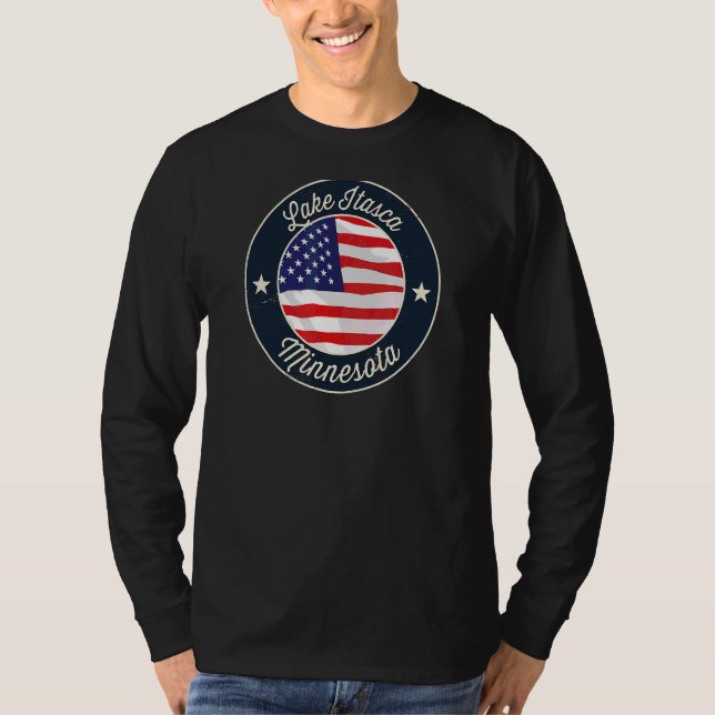 Lake Itasca  Patriotic Minnesota Souvenir T-Shirt (Front)