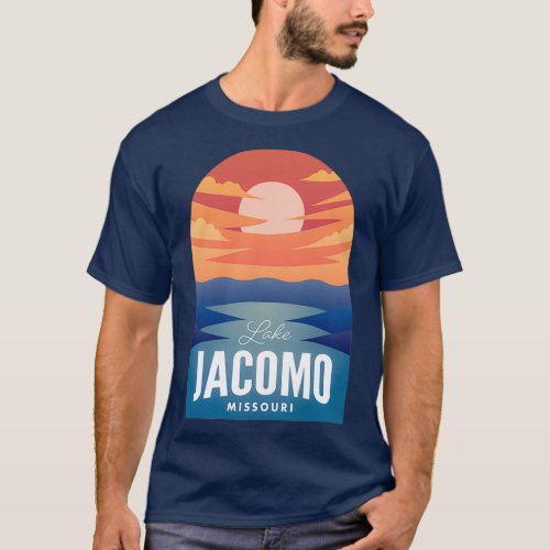 Lake Jacomo MO Retro Sunset T_Shirt