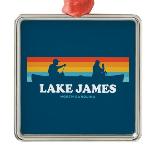 Lake James North Carolina Canoe Metal Ornament
