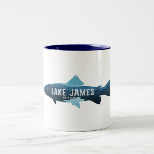 Lake James North Carolina Fish Two-Tone Coffee Mug