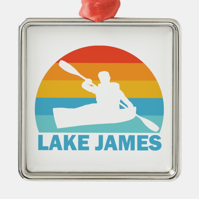 Lake James North Carolina Kayak Metal Ornament (Front)