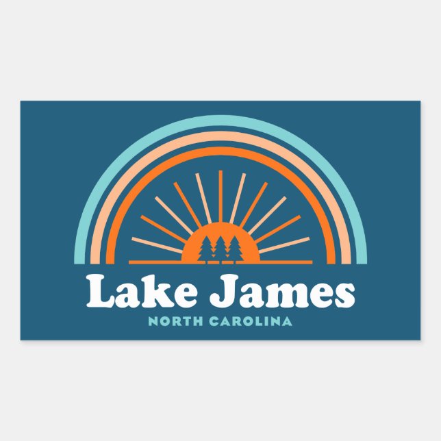Lake James North Carolina Rainbow Rectangular Sticker (Front)