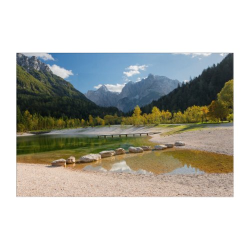 Lake Jasna in the Slovenian Alps in fall Acrylic Print