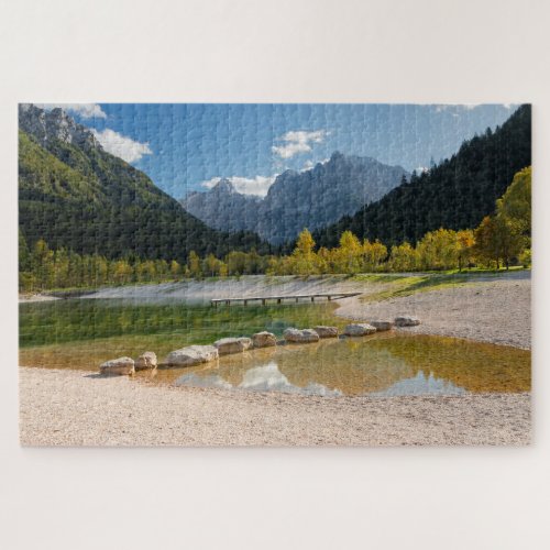 Lake Jasna in the Slovenian Alps in fall Jigsaw Puzzle