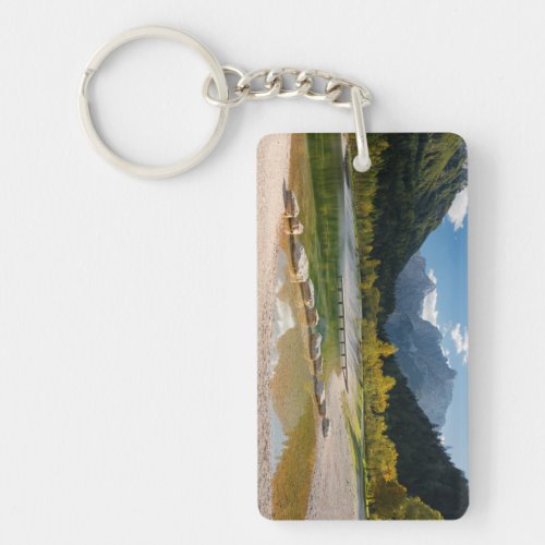 Lake Jasna in the Slovenian Alps in fall Keychain