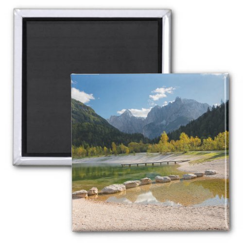 Lake Jasna in the Slovenian Alps in fall Magnet
