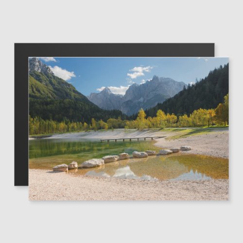 Lake Jasna in the Slovenian Alps in fall Magnetic Invitation