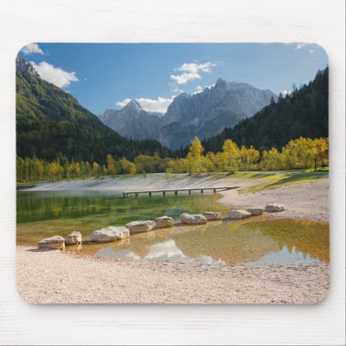 Lake Jasna in the Slovenian Alps in fall Mouse Pad