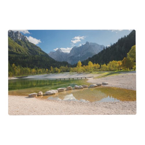 Lake Jasna in the Slovenian Alps in fall Placemat