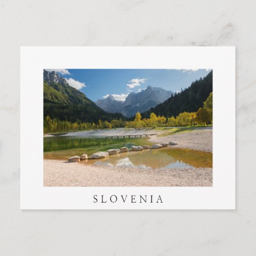 Lake Jasna in the Slovenian Alps in fall Postcard